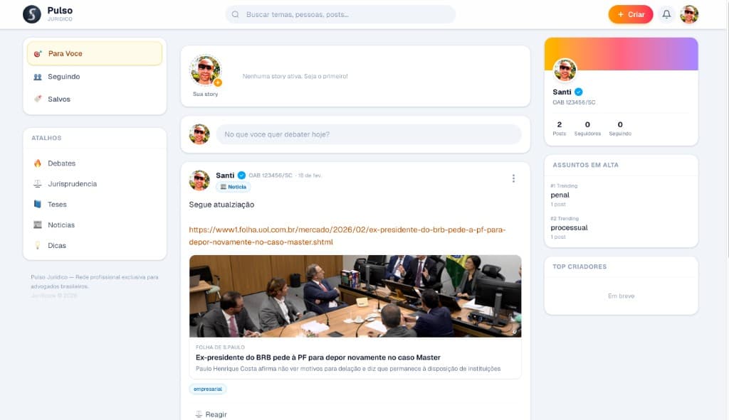 JuriScore — PulsoLex — Rede Profissional
